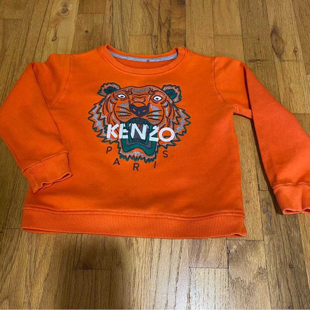 Kenzo kids size 4 orange tiger sweatshirt